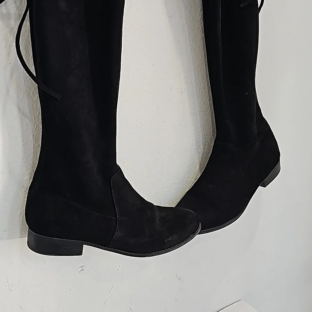 A New Day Black Faux Suede Over-the-Knee Boots Size 9.5
